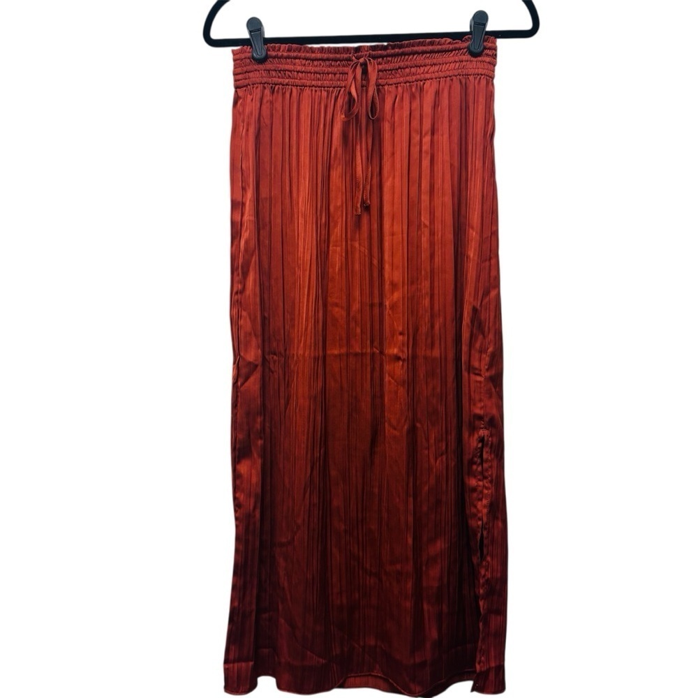 Gap Pull On Pleated Maxi Skirt Copper Beech